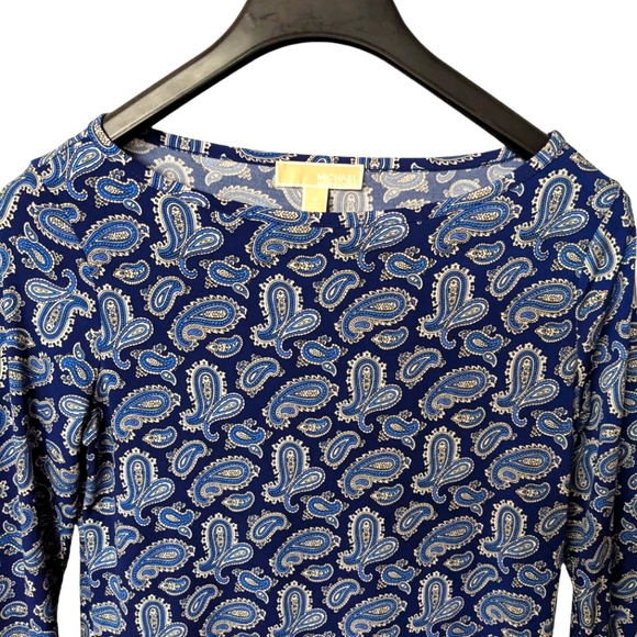 MIchael Michael Kors Blue Paisley Shift Dress Medium - Picture 2 of 8